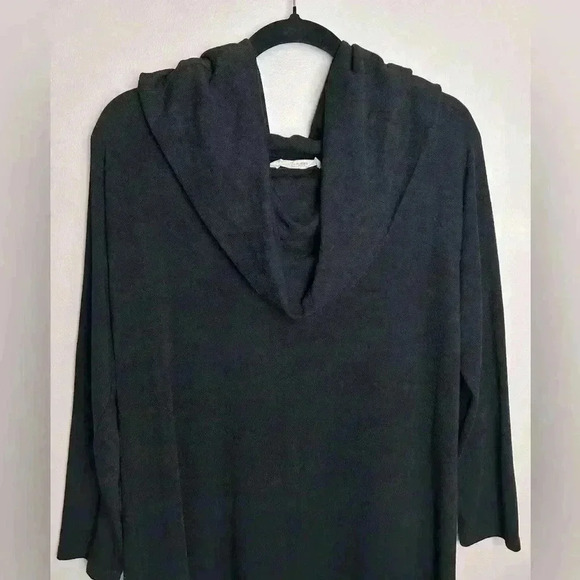 Soft Surroundings Petite Large Sweater Dress Midi Cowl Neck Comfortable Black - Picture 3 of 7